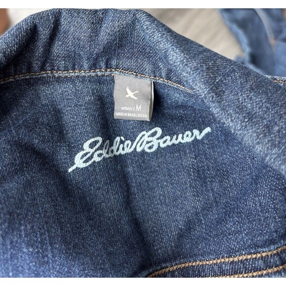Eddie Bauer Dark Wash Jean Jacket Size M Denim - Picture 5 of 6